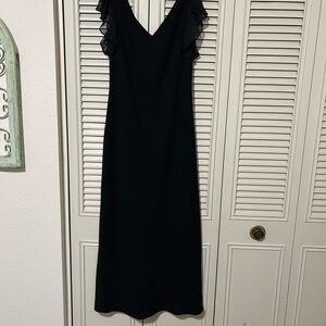 Jones New York Black Midi Dress with Ruffle Sleeves
